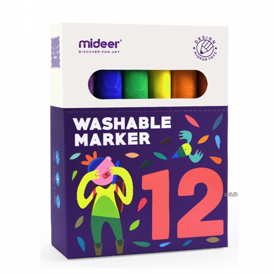 《 MiDeer》可洗彩色筆12色 東喬精品百貨