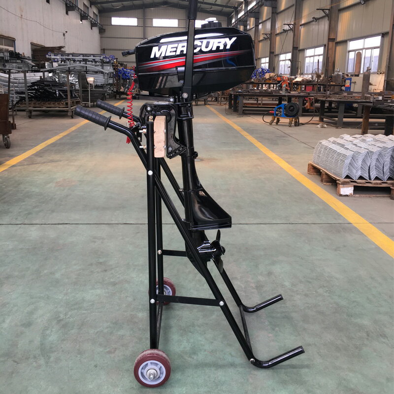 魯舶馬達小推車機器專用小推車船外機小推車黑色可折疊載貨小推車