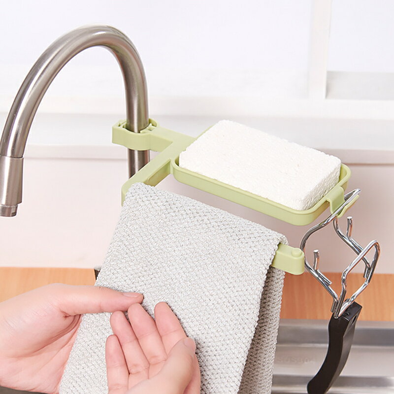 廚房置物架創意瀝水可調節肥皂盒毛巾抹布掛水槽水龍頭海綿收納架