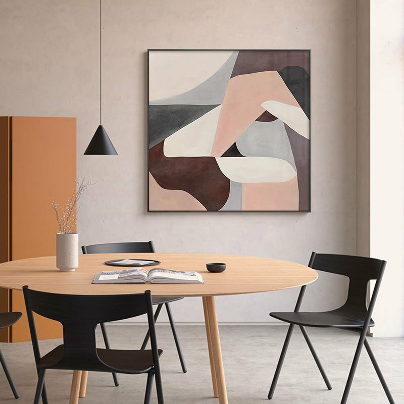 北歐抽象裝飾畫客廳沙發莫蘭迪色藝術掛畫ins現代簡約色塊大幅畫
