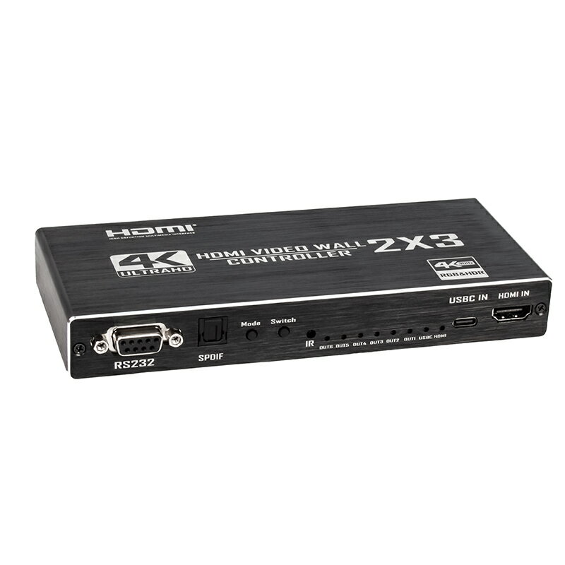 【易控王】2x3HDMI電視牆拼接器 螢幕拼接器 6螢幕拼接 大螢幕廣告牆面 支援USB-C輸入(40-226-07)