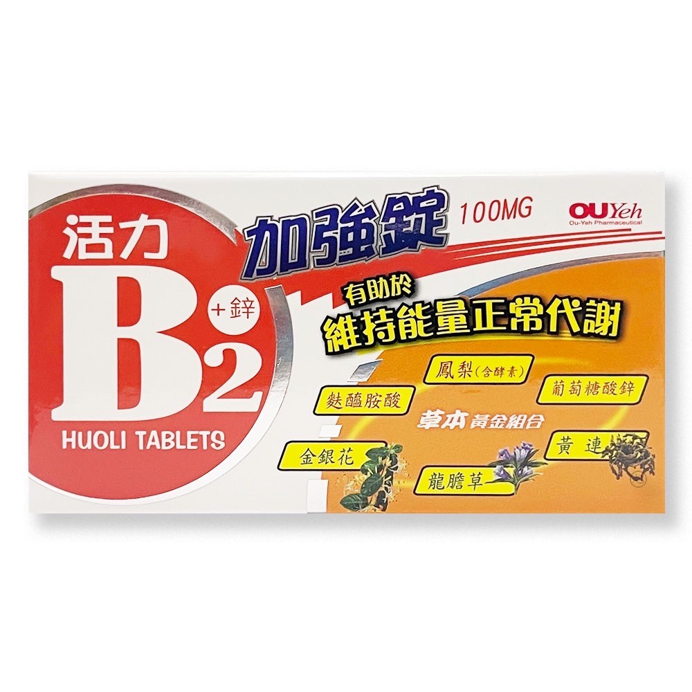 【歐業】活力B2加強錠100mg(100錠/20錠) *健人館*