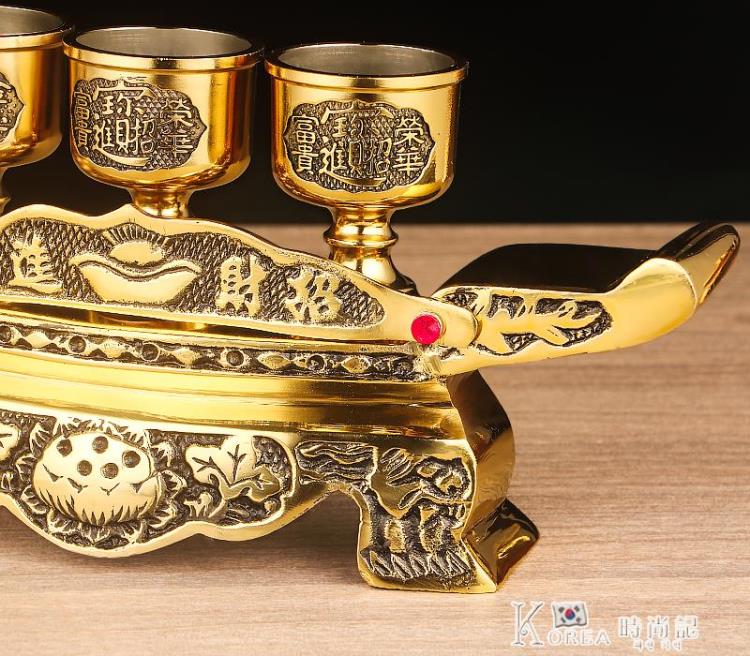 純銅招財元寶貢台供佛銅酒杯圣水杯底座佛桌敬台茶杯供杯台座擺件