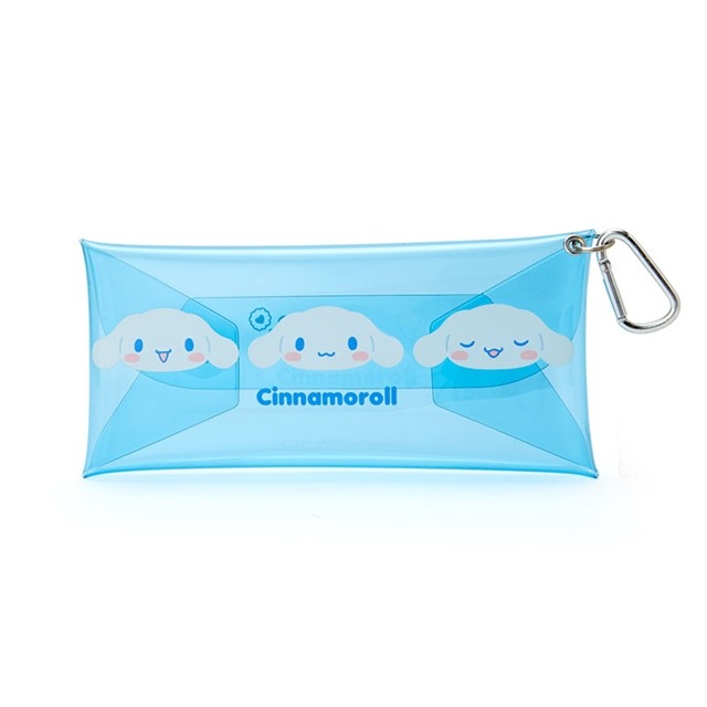 【震撼精品百貨】大耳狗 Cinnamoroll~日本Sanrio三麗鷗 大耳狗透明扣式收納包 化妝包 筆袋*49210