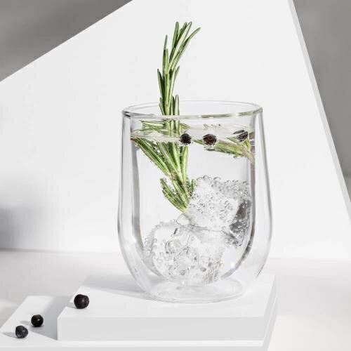 【Krone 皇雀】雙層隔熱玻璃杯｜250cc｜2入組 1