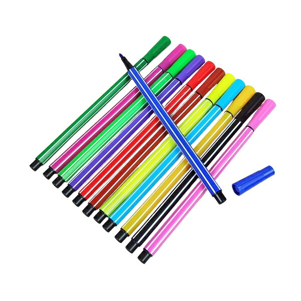 12色彩色筆 著色筆 彩繪上色筆 插畫上色用具 塗鴉筆 美勞教學DIY 贈品禮品