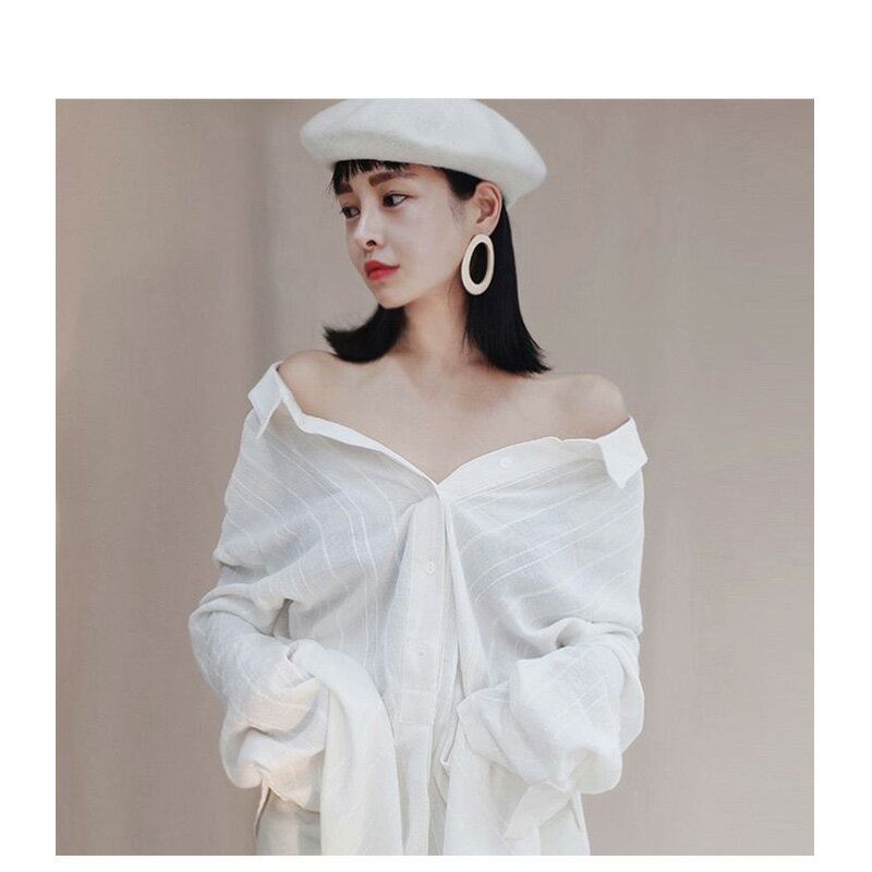 【澳洲純羊毛】韓國復古經典白色貝雷帽女韓版時尚百搭英倫蓓蕾帽1入