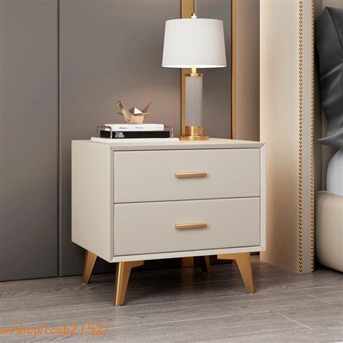 簡約現代床頭櫃輕奢北歐風皮質ins簡易免安裝迷你實木窄儲物櫃