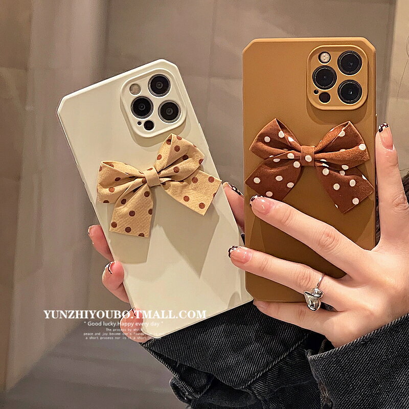 韓風ins波點蝴蝶結適用iphone13/12pro max蘋果11手機殼iphonex軟矽膠xsmax創意x/xr日韓8plus女款全包防摔套