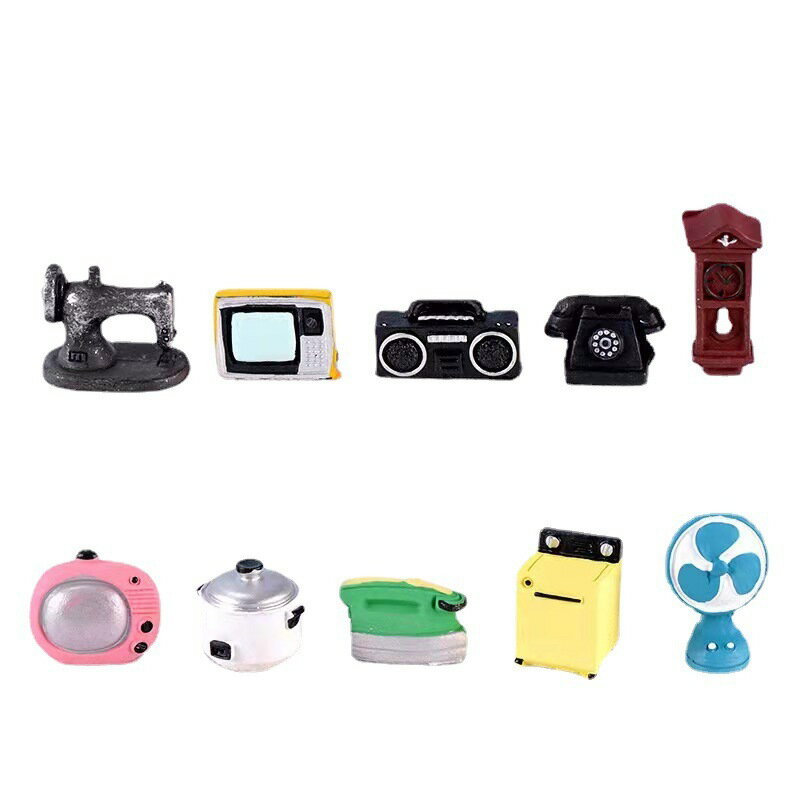 【高CP值復古風】創意家電擺件 樹脂黑白電視 收音機 風扇 掛鐘 照相機 客廳裝飾 優質禮品