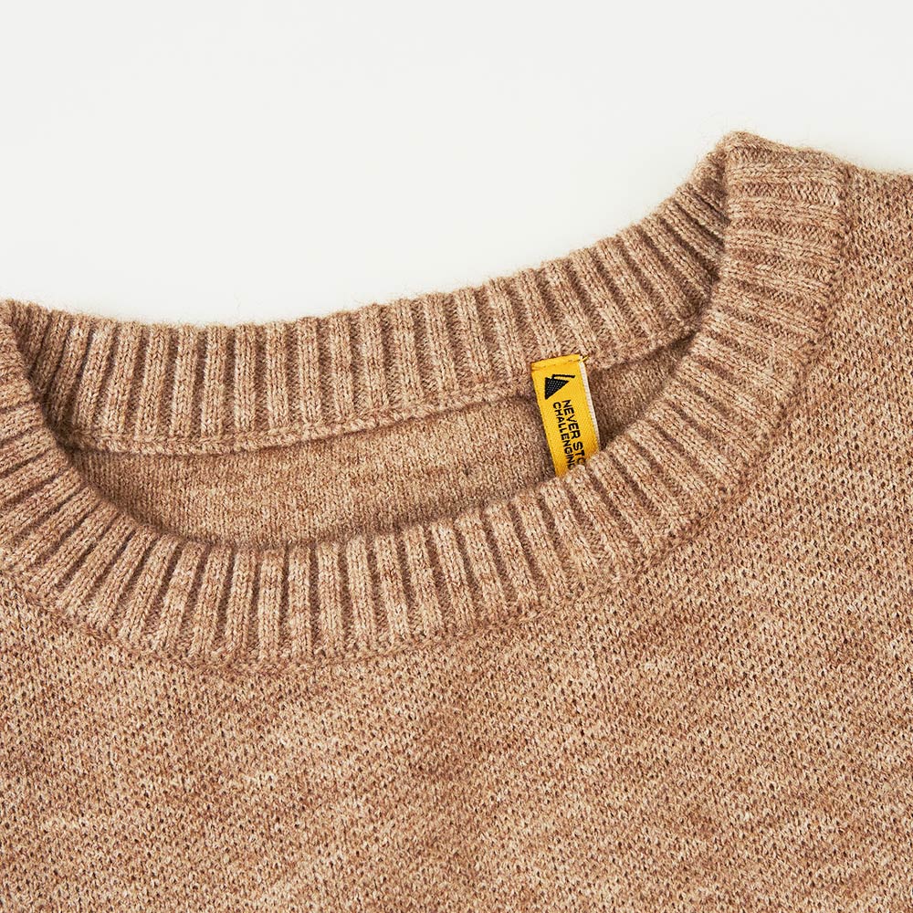 中性款 男女 寬版 毛衣 大學T 線衫 LOGO 上衣 咖啡 (580026) 【5th STREET】【APP下單天天10%回饋】 治裝激推 最高折426 9