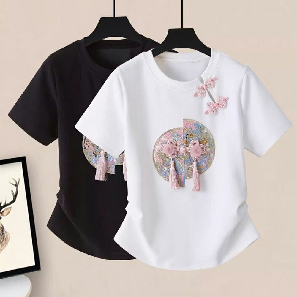＊ORead＊民族風短袖正肩T卹圓領上衣(2色S~3XL)