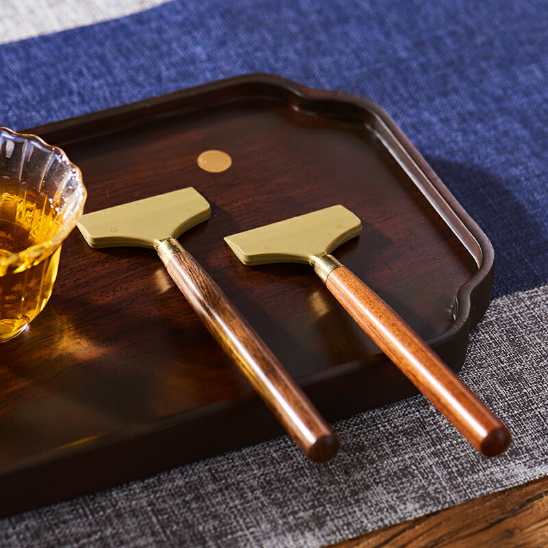 茶盤刮水器黑檀木手柄茶刮 積水清理刮片橡膠 茶具配件零配茶掃 0