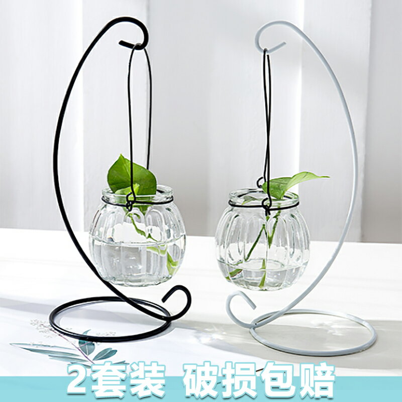 綠蘿水培花盆器皿花瓶透明玻璃插花創意水養植物花器客廳裝飾擺件
