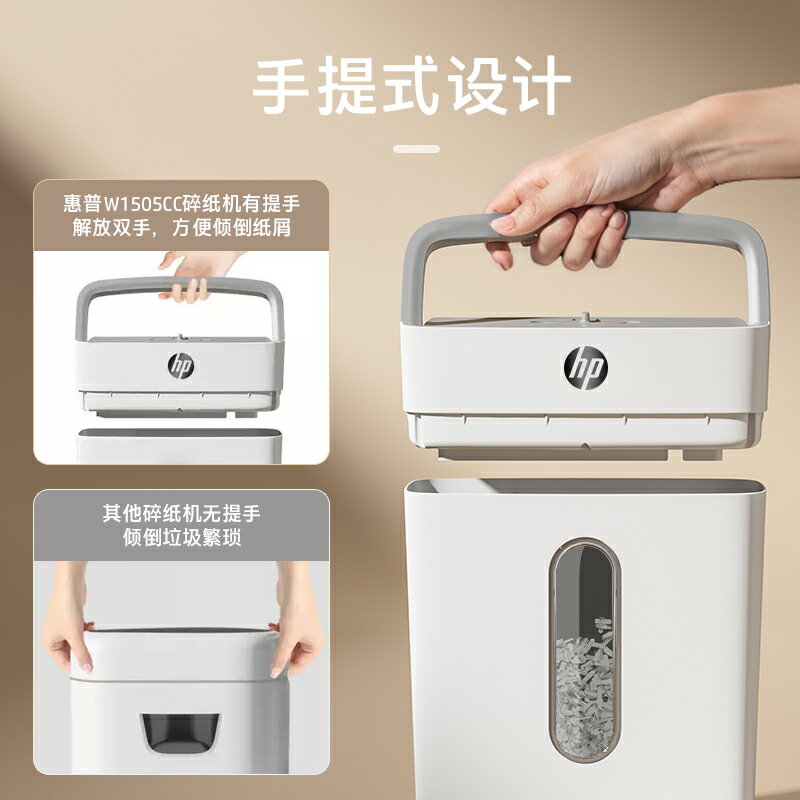 {台灣公司貨 可打統編}惠普碎紙機辦公室專用全自動辦公家用家庭商用迷你小型粉碎機5級保密桌面紙張文件4級碾碎機碎卡機碎紙光盤卡 1