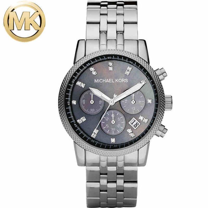 『Marc Jacobs旗艦店』美國代購 Michael Kors 時尚中性手錶銀色不鏽鋼三眼計時腕錶