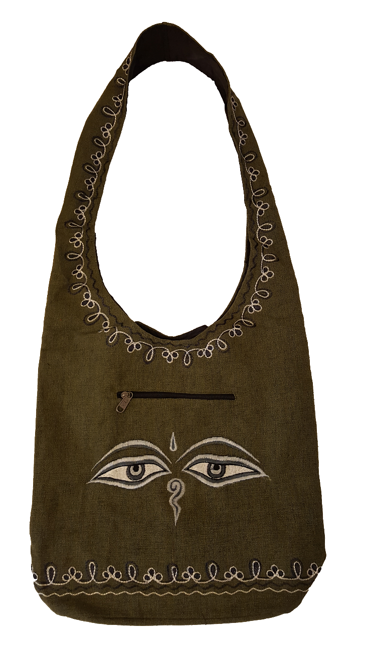 <br/><br/>  尼泊爾製 菩薩的眼睛圖案 肩背包【尼泊爾 手藝坊】  Nepalese made, Unique Buddha Eye shoulder bag<br/><br/>