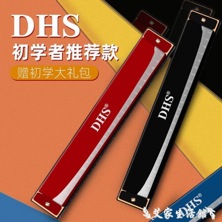 口琴 DHS口琴24孔復音C調初學者學生兒童成人自學入門口風琴樂器 限時88折