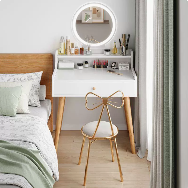 梳妝臺 小型臥室簡約迷你梳狀單人化妝桌