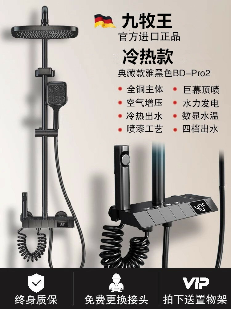 {可打統編 保固一年}全銅槍灰淋浴花灑套裝家用衛浴衛生間淋雨沐浴器浴室洗澡增壓噴頭 0