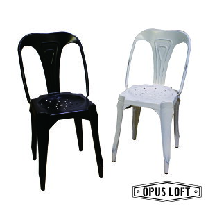 【純真年代】復古工業風 仿舊 鐵椅 黑鐵椅 白鐵椅 工業風鐵椅 餐椅(黑/白) ~PC-F-85~
