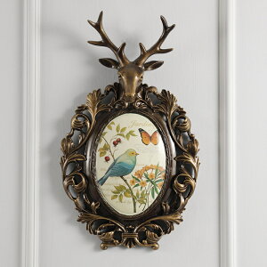 鹿頭壁掛壁飾客廳墻飾玄關墻壁裝飾掛件歐式美式復古臥室墻面掛飾