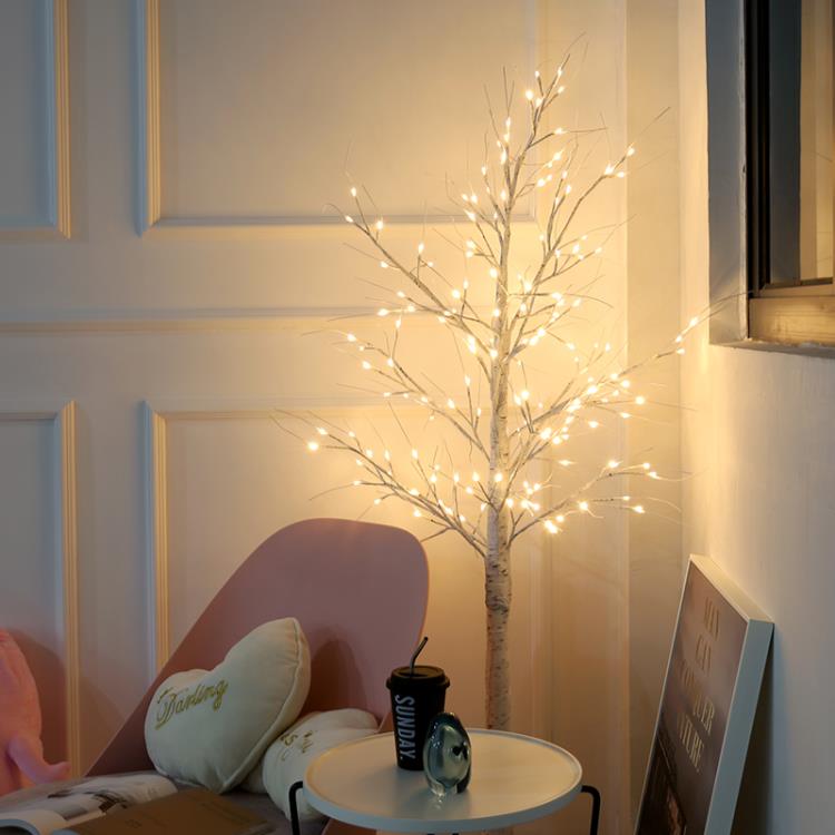 白樺樹LED彩燈ins網紅臥室布置房間創意發光樹浪漫氛圍北歐裝飾燈 雙11熱銷