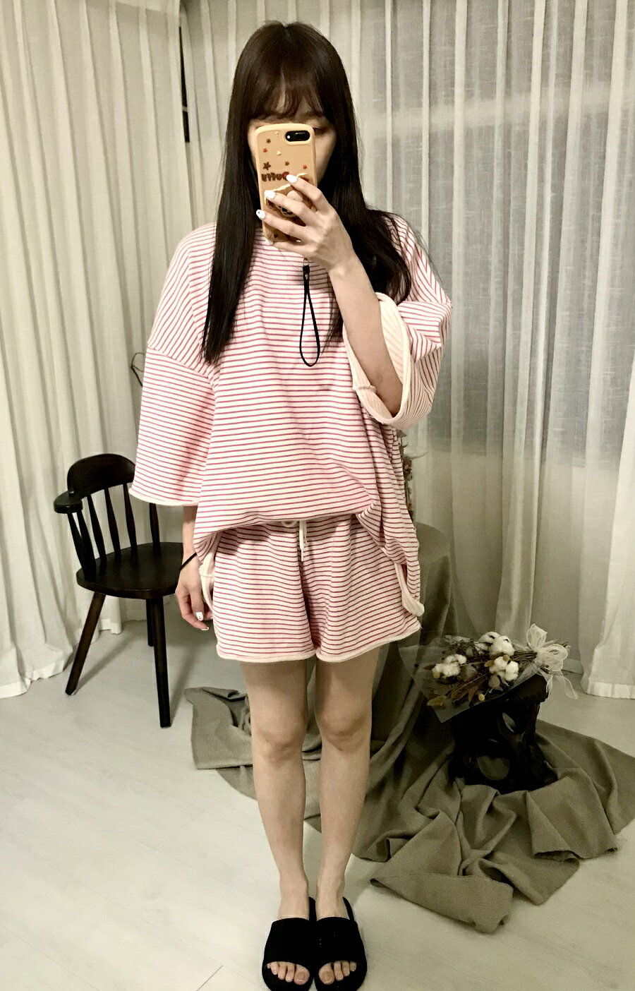 【正韓】寬版條紋棉質上衣 3
