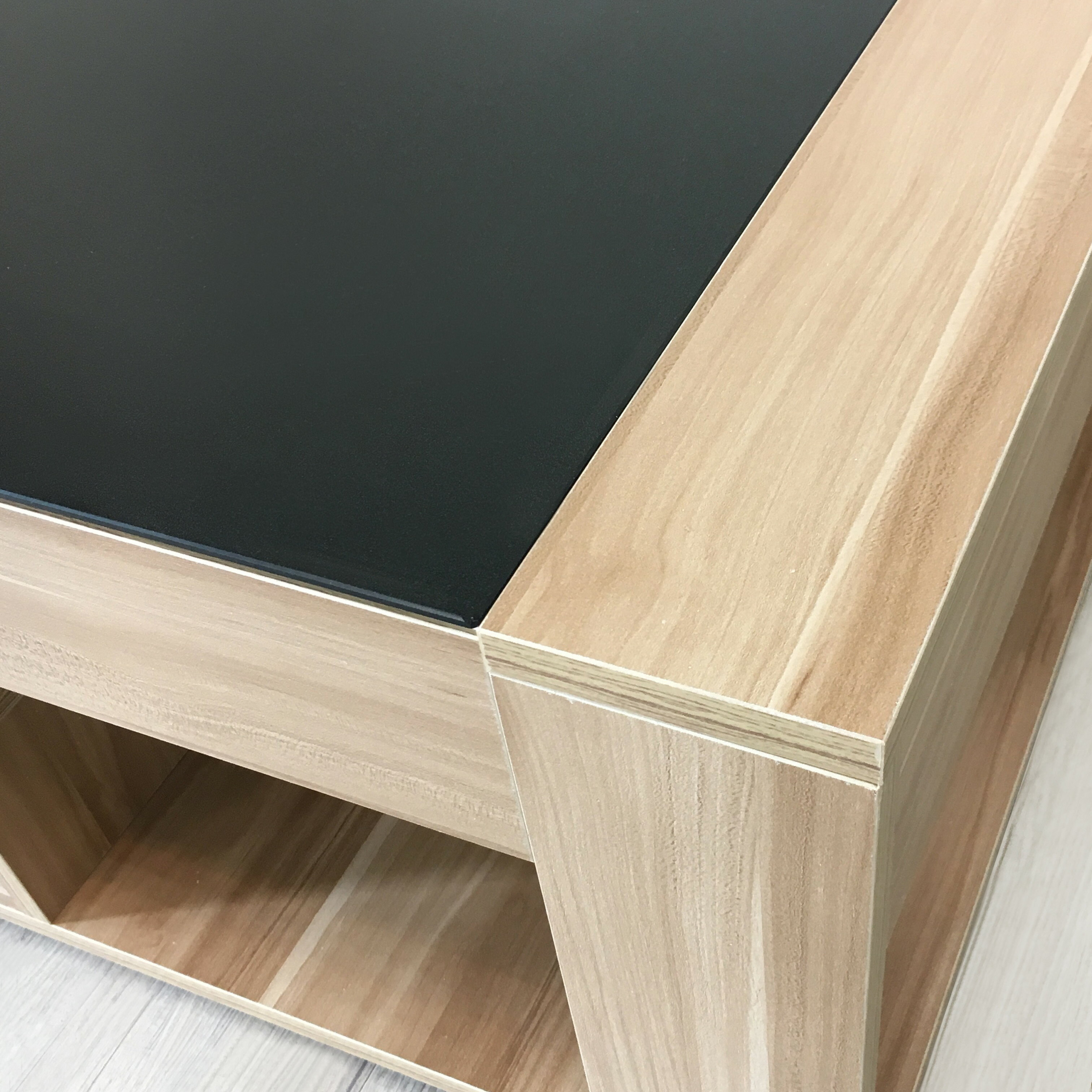 《黑帝斯》免運費 抽屜 茶几 工業風 玻璃 大几 長方 收納大茶几 桌子 創意傢俱 日式 木質 收納茶幾 黑色 柚木色 原木色 【新生活家具】 3