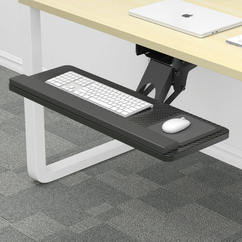 鍵盤托架鼠標支架人體工學桌下架托電腦桌抽屜滑軌旋轉鍵盤架