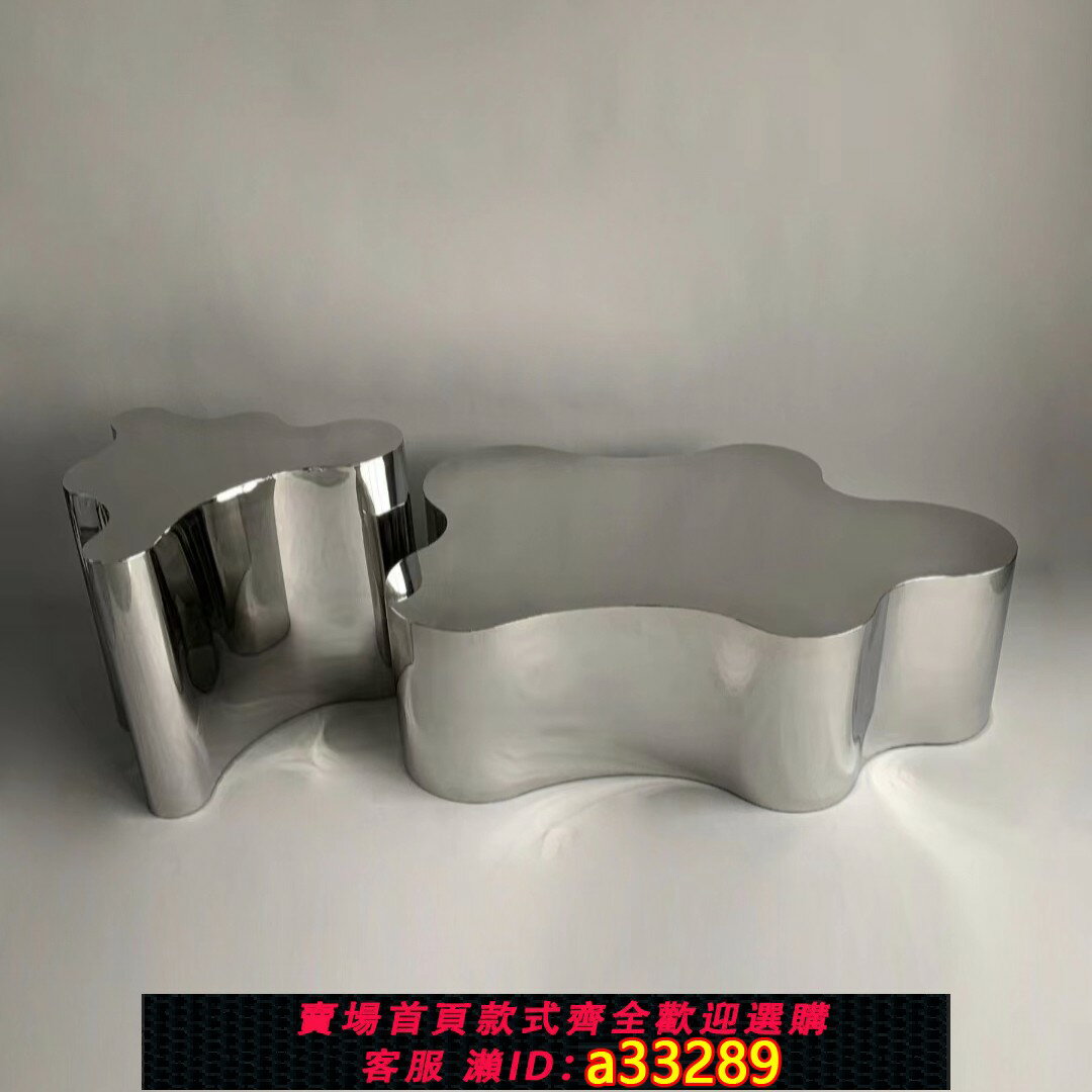 【臺灣公司 可開發票】北歐輕奢不銹鋼簡約中島流水臺創意異形展示桌酒店咖啡店客廳茶幾