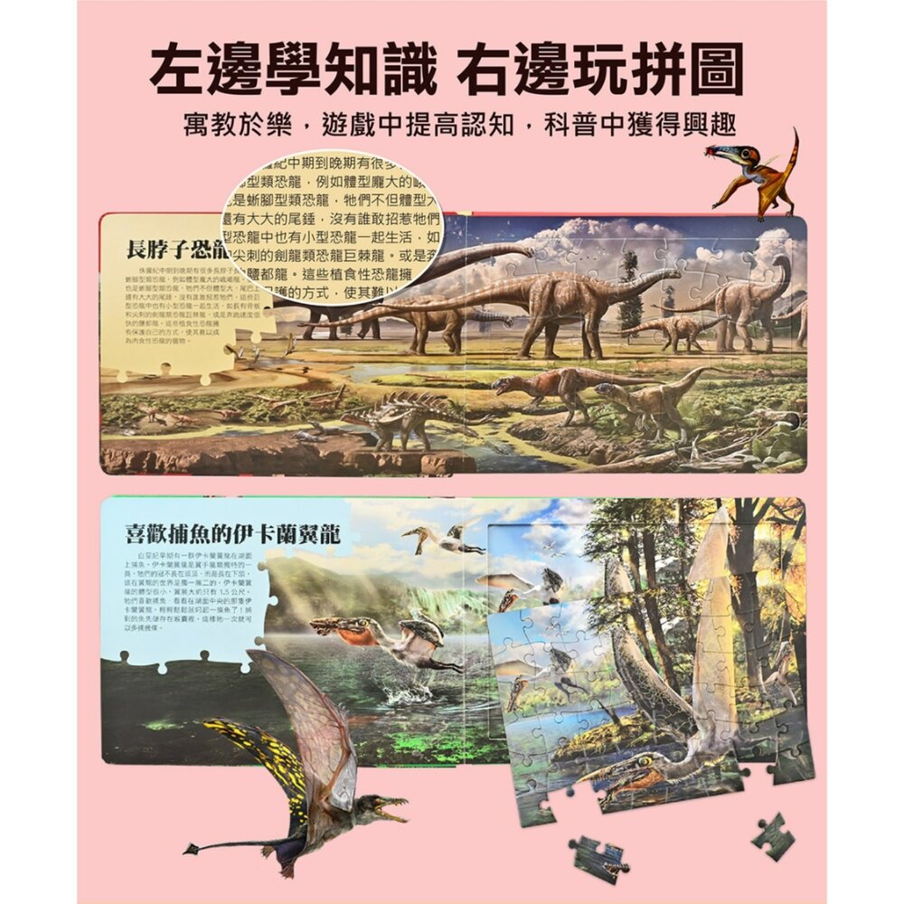 媽媽買 PNSO百科拼圖 風車圖書 恐龍拼圖書 翼龍拼圖 PNSO恐龍 恐龍百科拼圖 翼龍知識拼圖 恐龍益智拼圖書 兒童恐龍拼圖 3