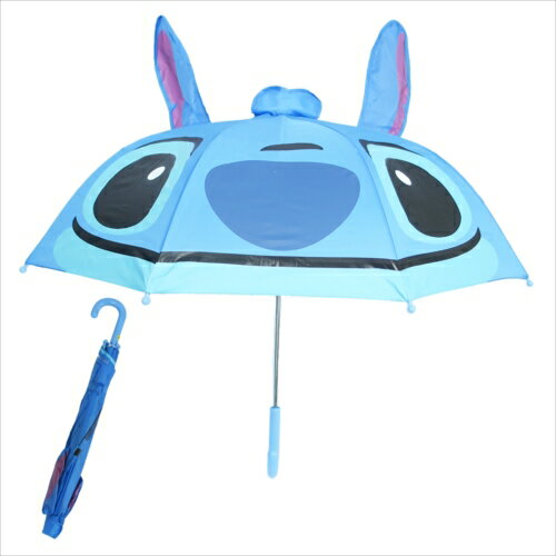 史迪奇 頭型中長傘 雨傘 迪士尼 兒童傘 日貨 正版授權J00012486