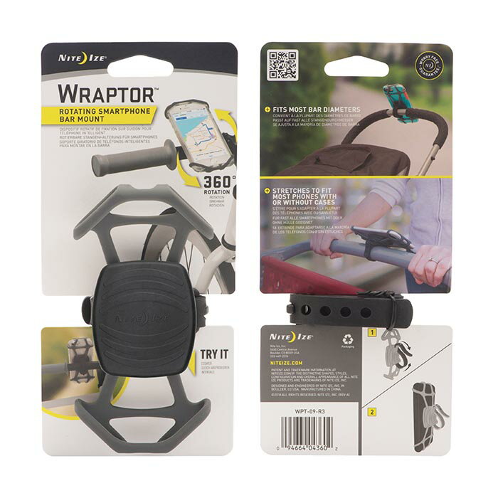 Nite Ize - Wraptor Bike Holder for Mobile Phones - Gray/Black