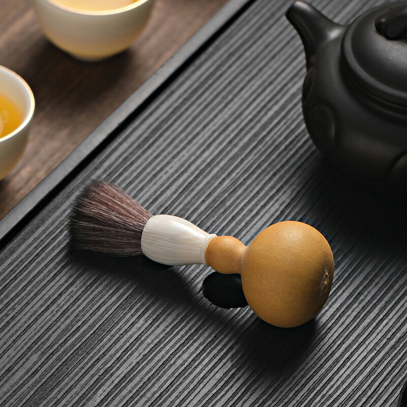 葫蘆養壺筆紫竹茶刷天然竹制筆刷竹根茶掃茶盤茶水刷創意茶具配件