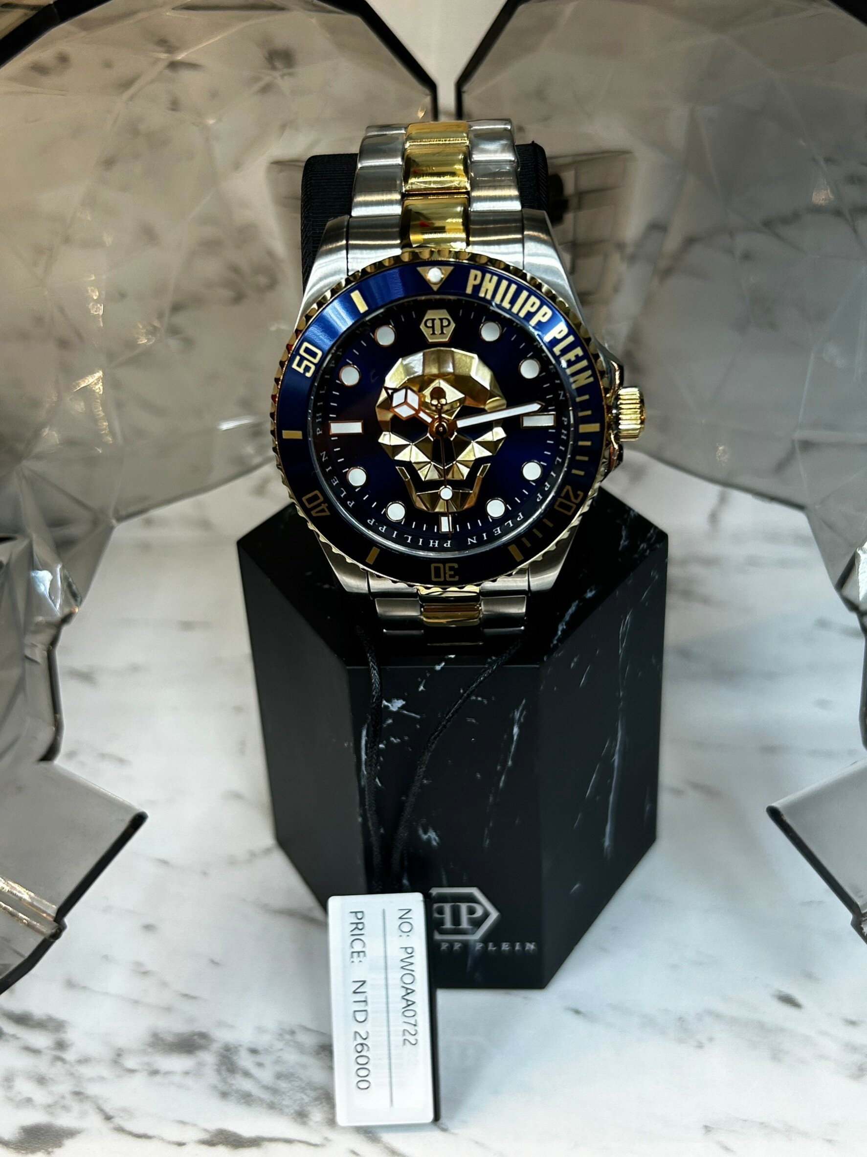 (3色可選)(Little bee小蜜蜂精品)Philipp Plein PP 石英錶 骷髏石英水鬼鋼錶 原價26000