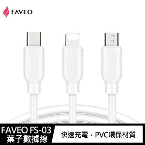 2入~強尼拍賣~FAVEO FS-03 Lightning、USB-Type-C、Micro USB 葉子數據線(1M)