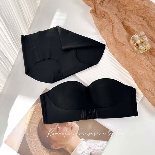 ANNAS 強力托高防滑無痕內衣套裝 一字領 肩帶可拆 不滑落 厚墊胸罩 無鋼圈 平口 無肩帶 6