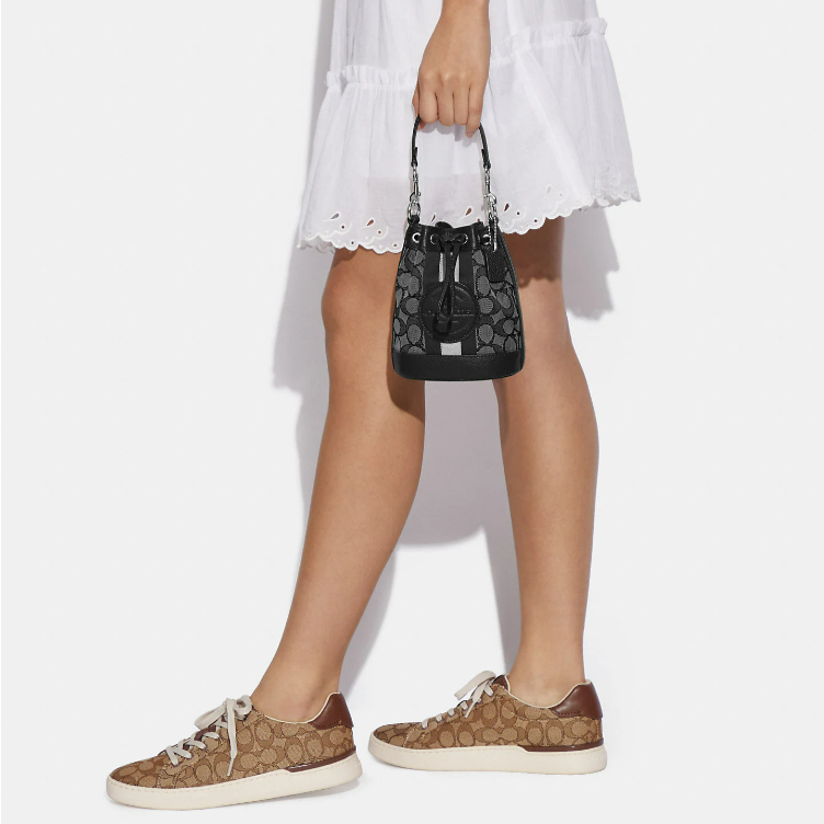 COACH 4 Mini Dempsey Bucket Bag In Signature Jacquard With