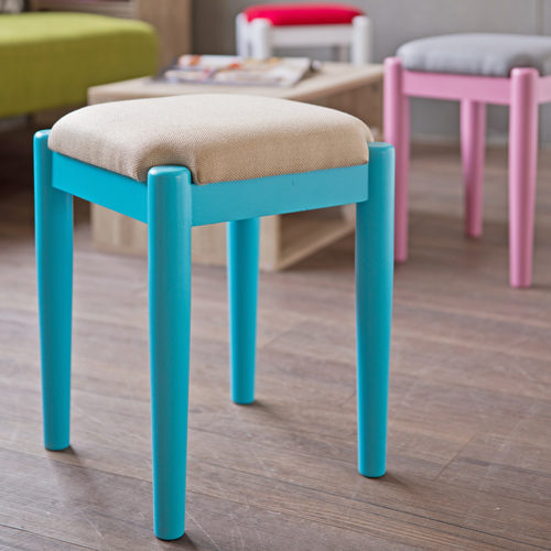 椅子/椅凳 TZUMii和風菓子實木小椅凳-天空藍