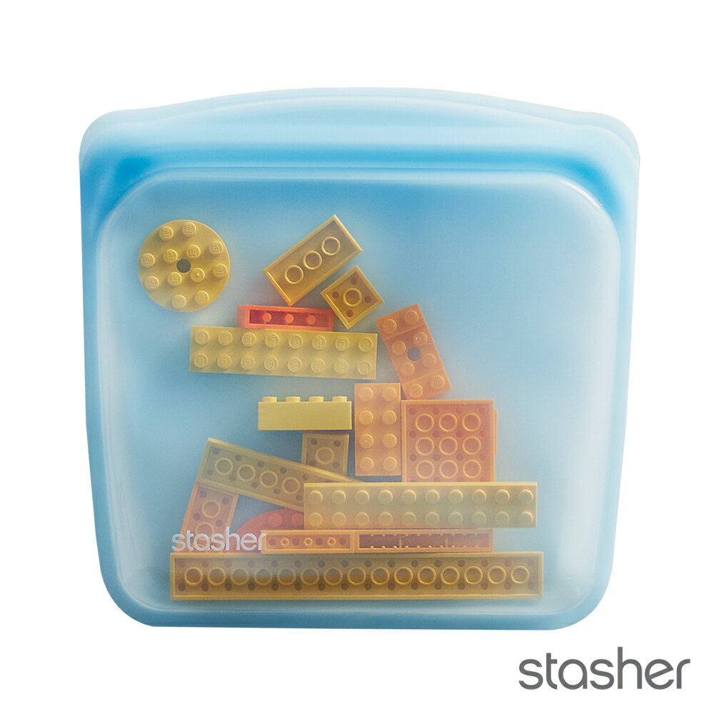 美國Stasher 白金矽膠密封袋-方形藍 ST0102005A