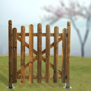 籬笆攔狗狗寵物圍欄隔離護欄戶外防腐木庭院小花園木門單開柵欄門