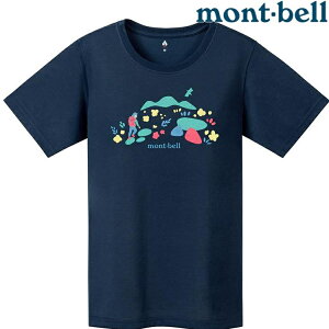 活動價 Mont-Bell Wickron 女款 排汗衣/圓領短袖 1114537 Colorful Trail NV 海軍藍
