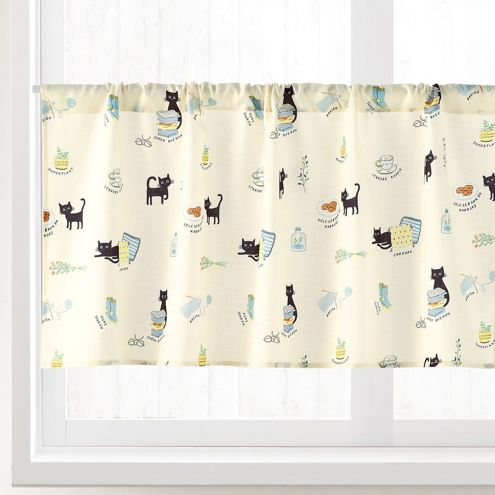 迷你窗簾 貓 CC-CAT02 100×45 NITORI宜得利家居