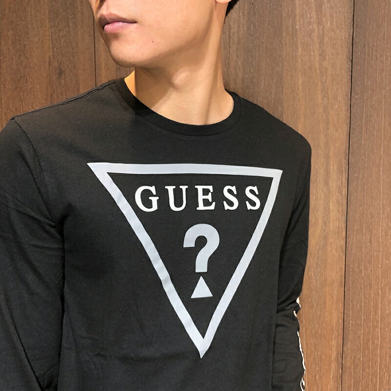 美國百分百【全新真品】Guess 上衣長T 長袖T恤T-shirt 男裝休閒logo