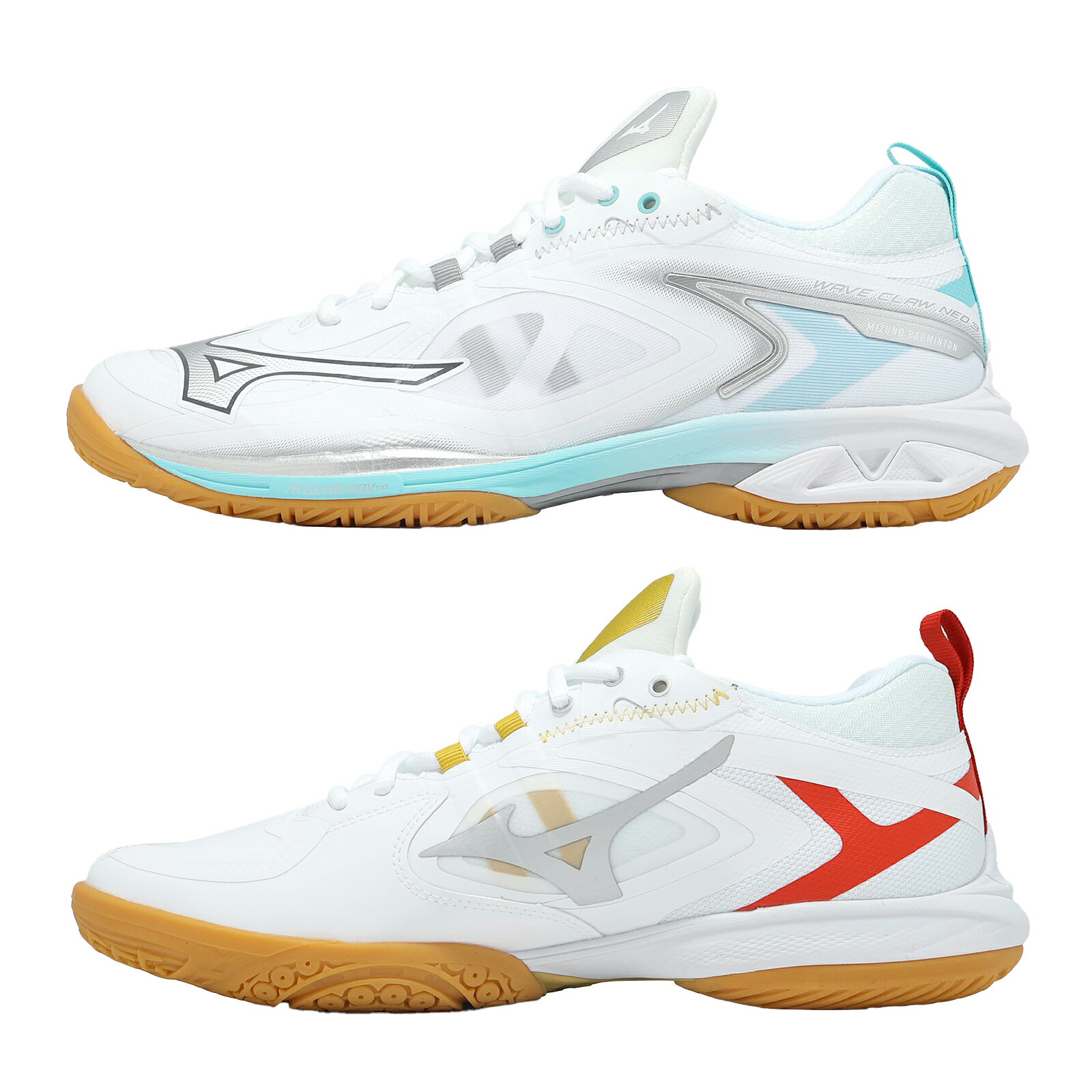 Mizuno 羽球鞋 Wave Claw Neo 3 寬楦 男女鞋 白 膠底 鴛鴦 羽排鞋 美津濃 71GA2473-34