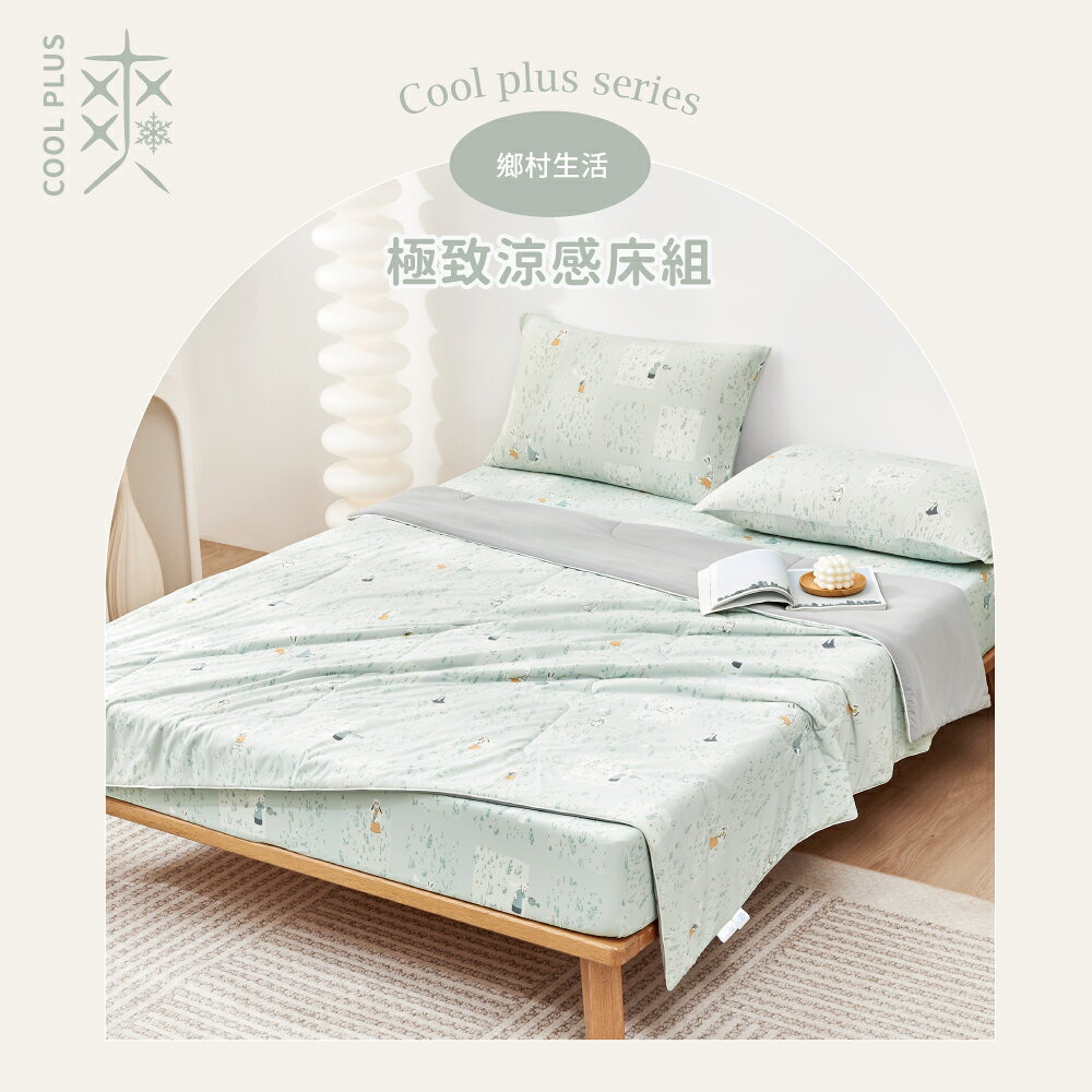 極致涼爽夏季四件組 COOL PLUS單人冰爽被+涼感床包枕套組(多款可選) 0