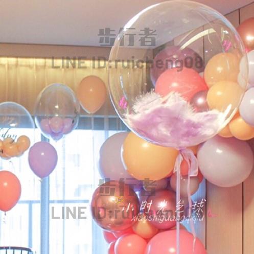 透明飄空氣球羽毛波波球生日派對結婚房間佈置裝飾【步行者戶外生活館】