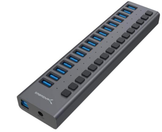 [3美國直購] SABRENT HB-PU16 USB 3.0 鋁製 集線器 Hub 90W 16端口 12V / 7.5A 獨立開關
