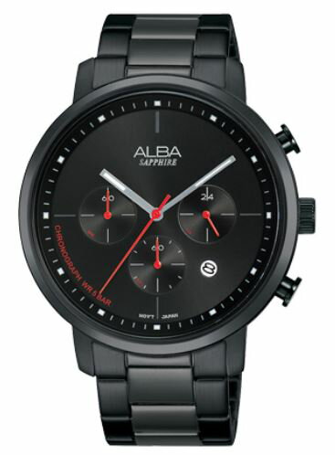 ALBA VD53-X313SD(AT3E01X1)休閒計時三眼腕錶/黑 43mm｜樂天全館特惠中★指定刷卡回饋10%